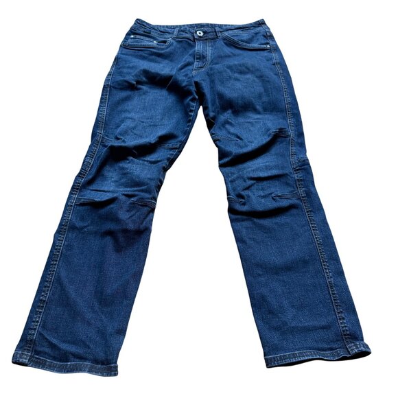 Kuhl Mens 34x32 Blue Indigo Dye Dark Wash Denim Rugged Tapered Leg Rydr Jeans - Picture 2 of 16